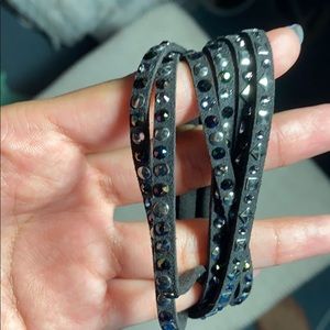 Black wrap Swarovski bracelet